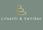 Logo with two stacked stones and text on a green background
