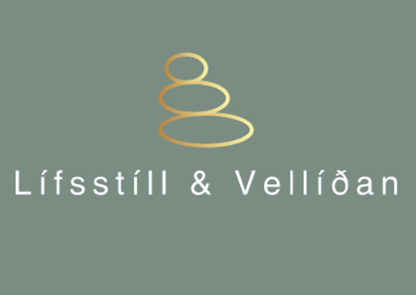 Logo with two stacked stones and text on a green background