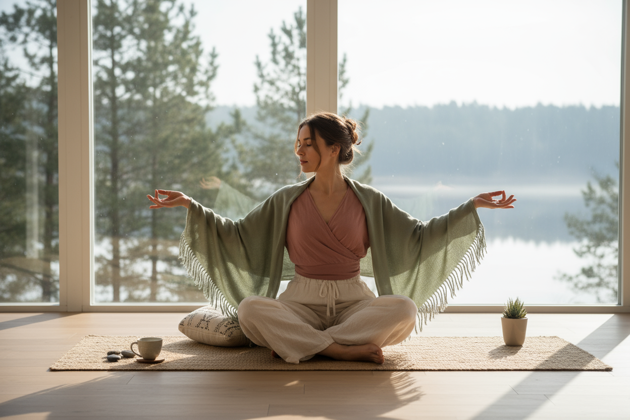 and one more picture, same style and feeling but for the collection "clothes".  Clothes collections has mostly yoga, meditation clothes for women